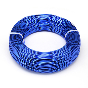 Round Aluminum Wire, Bendable Metal Craft Wire, for DIY Jewelry Craft Making, Royal Blue, 10 Gauge, 2.5mm, 35m/500g(114.8 Feet/500g)