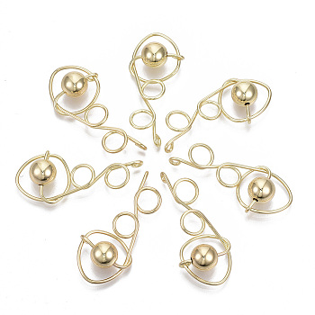 Alloy Pendants, with CCB Plastic, Gold, Light Gold, 47~48x21x10mm, Hole: 1.6mm