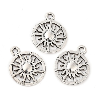 Tibetan Style Alloy Pendants, Sun, Antique Silver, 19x15.5x1.8mm, Hole: 1.8mm, about 952pcs/1000g