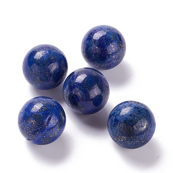 Natural Lapis Lazuli Beads, Dyed, No Hole/Undrilled, for Wire Wrapped Pendant Making, Round, 20mm