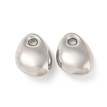 304 Stainless Steel Pendants, Teardrop Charm, Stainless Steel Color, 23x17x9mm, Hole: 3mm