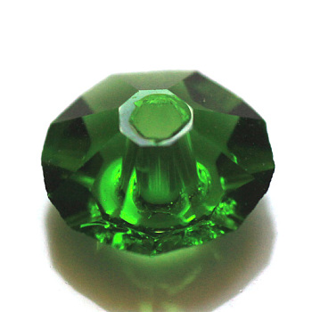 Imitation Austrian Crystal Beads, Grade AAA, Faceted, Flat Round, Green, 6x3.5mm, Hole: 0.7~0.9mm