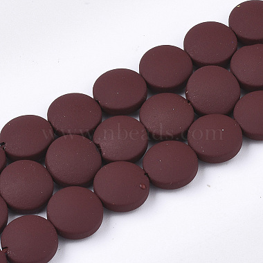 9mm Brown Flat Round Non-magnetic Hematite Beads