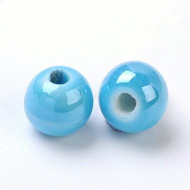 Perles rondes en porcelaine manuelles(X-PORC-S489-6mm-08)-2