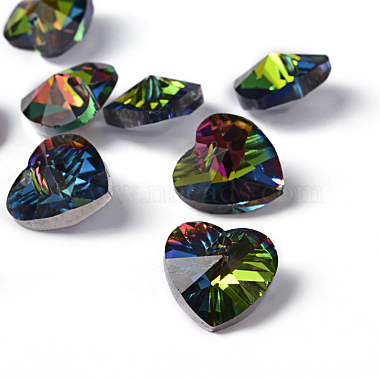 Faceted Heart Electroplated Glass Pendants(X-EGLA-R082-04)-2