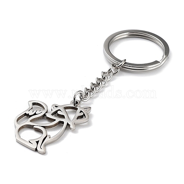 animal 304 porte-clés pendentif en acier inoxydable(KEYC-P017-A05)-2