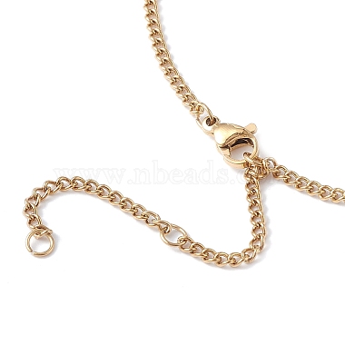 Ожерелье с прямоугольной подвеской из титановой стали для мужчин и женщин(NJEW-E090-01G-22)-4