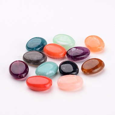 Mixed Acrylic Gemstone Beads Oval Beads(X-PGB277Y)-2