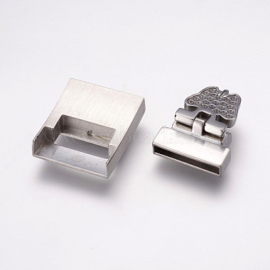 304 Stainless Steel Magnetic Clasps Rhinestone Settings(STAS-E144-170P)-4