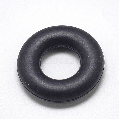 42mm Black Donut Silicone Beads