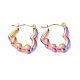 Ion Plating(IP) Rainbow Color 304 Stainless Steel Heart Hoop Earrings for Women(EJEW-G293-20M)-1