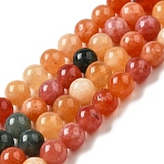 Dyed Natural Malaysia Jade Beads Strands, Round, Mixed Color, 8mm, Hole: 1.2mm, about 23pcs/strand, 7.28 inch(18.5cm)(G-G021-02B-21)
