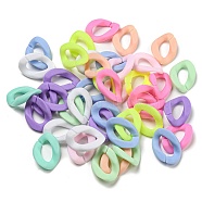 Frosted Acrylic Linking Rings, Quick Link Connectors, for Curb Chain Making, Twisted Oval, Mixed Color, 23.5x17x4.5mm, Inner Diameter: 13x7mm, about 806pcs/500g(FACR-Q013-02)