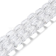 Glass Beads Strands, Faceted Barrel, Clear, 7x6mm, Hole: 1mm, about 78~79pcs/strand, 21.26~21.46 inch(54~54.5cm)(GLAA-G112-01B)
