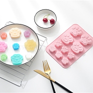 Food Grade Silicone Molds, Fondant Molds, For DIY Cake Decoration, Chocolate, Candy, UV Resin & Epoxy Resin Jewelry Making, Dog Paw Prints, Pink, 200x137.5x15.5mm Paw Prints: 25.5x30.5mm, 46x53mm and 53.5x46.5mm(DIY-L025-026)