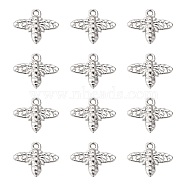 Tibetan Style Alloy Pendants, Lead Free & Cadmium Free & Nickel Free, Bees, Silver Color Plated, 14x16x2mm, Hole: 2mm(TIBEP-A100604-S-FF)