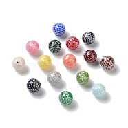 Colorful Craft Shell Half Drilled Beads, Dyed, Round, Mixed Color, 10~10.5x10~10.5mm, Hole: 1mm(BSHE-D001-01A)