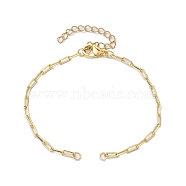 Brass Paperclip Chains Bracelet Makings, with 304 Stainless Steel Lobster Claw Clasps, Golden, 6-5/8 inch(16.7cm)(AJEW-JB01223)