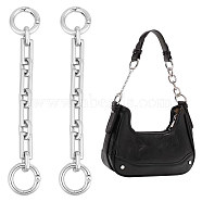 2Pcs Alloy Bag Strap Extender Cross Chains, with Spring Gate Rings, Bag Replacement Accessories, Platinum, 14.5cm(PURS-UN0001-02P)