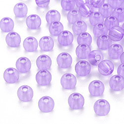 Transparent Acrylic Beads, Round, Lilac, 6x5mm, Hole: 1.8mm, about 440pcs/50g(X-MACR-S370-A6mm-746)