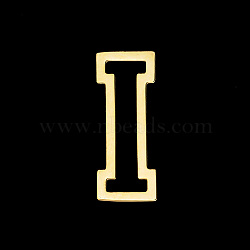 Vacuum Plating 201 Stainless Steel Charms, Laser Cut, Letter, No Hole, Letter.I, 12x4.5x1mm(STAS-T056-LA717-I)