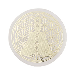 Flat Round Natural Selenite Slice Coasters, Reiki Stone for Chakra Balance, Crystal Healing , Human, 59.5~64x6.5~8mm(DJEW-C015-02K)