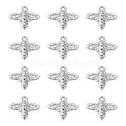 Tibetan Style Alloy Pendants, Lead Free & Cadmium Free & Nickel Free, Bees, Silver Color Plated, 14x16x2mm, Hole: 2mm(TIBEP-A100604-S-FF)