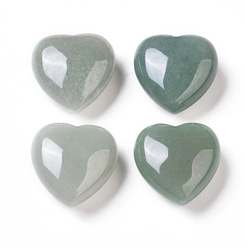 Natural Green Aventurine Heart Love Stone, Pocket Palm Stone for Reiki Balancing, 25~25.5x25x13mm