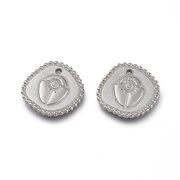 304 Stainless Steel Pendants Rhinestone Setting, Stainless Steel Color, 15x15x2mm, Hole: 1.4mm, Fit For: 1mm Rhinestone