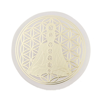 Flat Round Natural Selenite Slice Coasters, Reiki Stone for Chakra Balance, Crystal Healing , Human, 59.5~64x6.5~8mm
