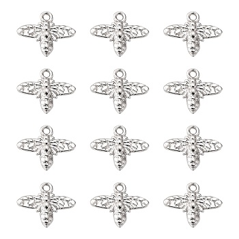 Tibetan Style Alloy Pendants, Lead Free & Cadmium Free & Nickel Free, Bees, Silver Color Plated, 14x16x2mm, Hole: 2mm