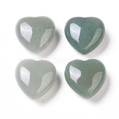 25mm Heart Green Aventurine Beads