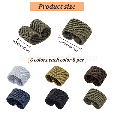 48Pcs 6 Colors Polyester Tactical Wide Strap Loop Keepers(FIND-WR0008-15)-2