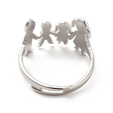 201 Stainless Steel Family Adjustable Ring for Women(RJEW-F131-03P)-3