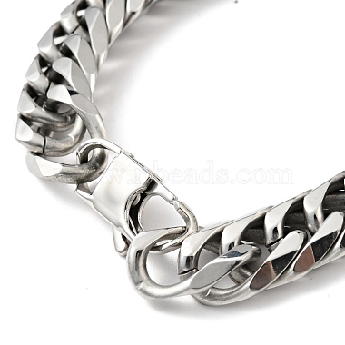 201 Stainless Steel Cuban Link Chains Bracelet for Men Women(BJEW-H550-07D-P)-3