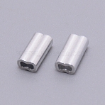 Aluminum Alloy Tube Beads, Platinum, 8x4x3mm, Hole: 1mm(ALUM-WH0165-01A)