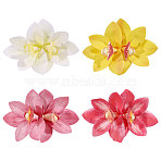 PVC Alligator Hair Clips, Flower, with Alloy Hair Clips, Mixed Color, 110~120x66~70x38mm, 4pcs/set(PHAR-WH0011-18)