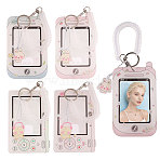 4Pcs 4 Styles Rectangle Acrylic & PET Plastic Photocard Holder, ID Badge Holder, with Iron Clasps, Mixed Color, 110~116x68.5~72x6mm, 1pc/style(HJEW-CA0001-74)