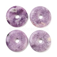 Natural Lepidolite Pendants, Donut/Pi Disc Charms, 50x7.5mm, Hole: 10.5mm(G-K099-50mm-02)