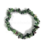 Natural Ruby in Zoisite Stretch Bracelets, Chip, 17~22cm(PW-WG56138-26)