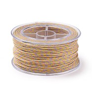 Macrame Cotton Cord, Braided Rope, with Plastic Reel, for Wall Hanging, Crafts, Gift Wrapping, Gold, 1.5mm, about 21.87 Yards(20m)/Roll(OCOR-H110-01C-12)