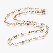 304 Stainless Steel Chain Necklaces, with Lobster Claw Clasps, Ion Plating (IP), Star, Golden, 17.3  inch~17.7 inch(44~45cm)(STAS-P164-26G)