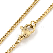 Ion Plating(IP) 201 Stainless Steel Curb Chain Necklaces for Women and Men, Real 18K Gold Plated, 23.43~23.62 inch(59.5~60cm)(NJEW-F322-08G)