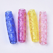 Transparent Acrylic European Beads, Dyed, Large Hole Beads, Column, Mixed Color, 26x6.5mm, Hole: 4mm, about 950pcs/500g(TACR-T015-028)
