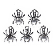 Alloy Pendants, Cadmium Free & Nickel Free & Lead Free, Spider, Electrophoresis Black, 17.5x13.5x2.5mm, Hole: 1.8mm(PALLOY-N164-009)