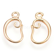 Brass Earring Hooks, with Horizontal Loop, Nickel Free, Real 18K Gold Plated, 16.5x9.5x2mm, Hole: 1.5mm, 18 Gauge, Pin: 1mm(KK-I649-05G-NF)