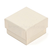 Cardboard Paper Jewelry Storage Boxes with Sponge, Gift Package Supplies, Square, Antique White, 5.1x5.1x3.2cm(CON-P023-01A-02)