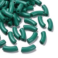 Opaque Acrylic Beads, Curved Tube, Green, 34.5x13x11mm, Hole: 3.5mm, about 155pcs/500g(SACR-S677-069)