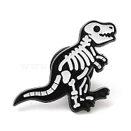Halloween Skeleton Enamel Pins, Electrophoresis Black Alloy Badge for Backpack Clothes, Dinosaur, 21x28x1.5mm(JEWB-G023-02C)