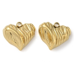 Ion Plating(IP) 304 Stainless Steel Charms, Heart Charm, Real 14K Gold Plated, 12.5x13x4.5mm, Hole: 1.5mm(STAS-B075-11G)